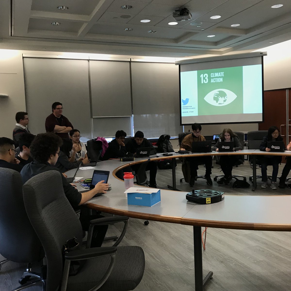 DDSBSchools's tweet photo. Student teams take part in the robotics competition at the 2019 Secondary STEM Challenge. The event hopes to shed light on the relationship between STEM and sustainability. @DDSB_STEM #DDSBSTEM #DDSBInnovation #DDSBEngagement https://t.co/KQJuEY02Cq