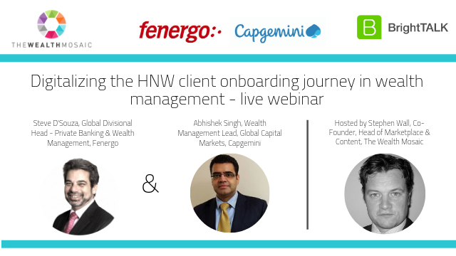 Capgemini_Bnkg's tweet photo. Join Abhishek Singh May 16th for a live @WealthMosaic webinar with @Fenergo as they discuss #digitalizing the HNW #clientonboarding journey in #WealthManagement
Signup today: https://t.co/fu98ShCNfh https://t.co/gmSXwYVPRD