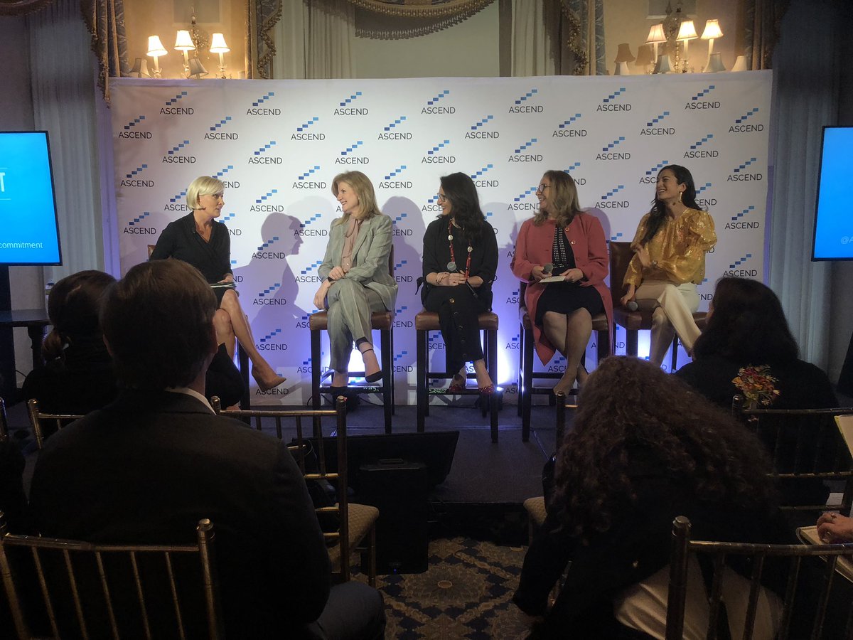 KnowYourValue's tweet photo. In NYC @ASCEND2019, @morningmika talks to @ariannahuff, @sheribronstein, @kirstenallegriw and Ilaria Resta about work-life rhythm. #ASCENDCommitment #knowyourvalue https://t.co/pVcqcpG2LX