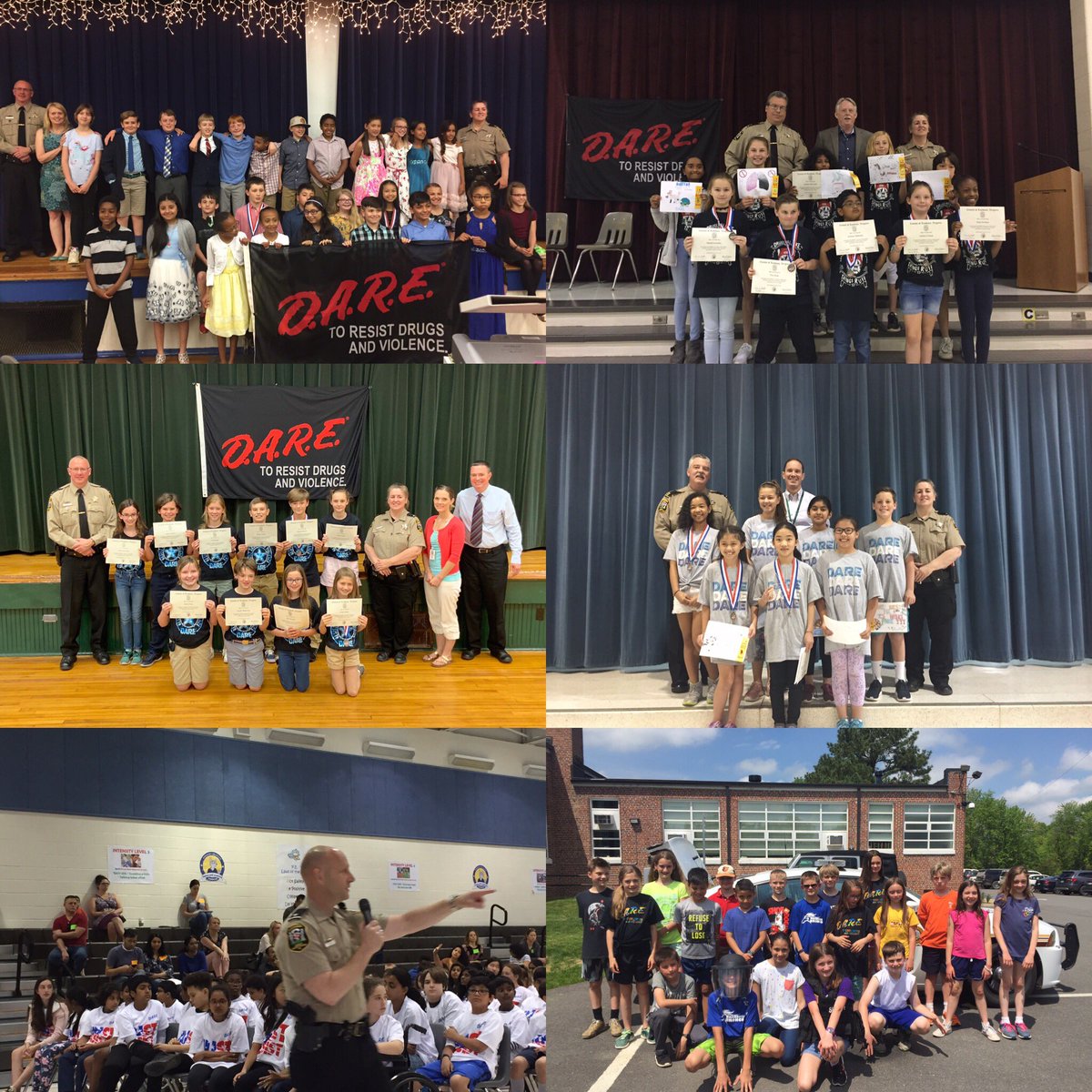 LoudounSheriff's tweet photo. Great week of DARE graduations in #Loudoun!  Thank you &amp; congats!  @RosaLeeCarterES @SugarlandES @LCPSLegacy @hutlcps  @Leesburg_ES #NewtonLee #Pinebrook @KWCcrocs @SeldensLanding @Banneker_ES @LuckettsElem @HillsideLCPS @AldieElementary @BallsBluffLCPS @Lincoln_ES @HillsboroNow https://t.co/coAi7xym1p