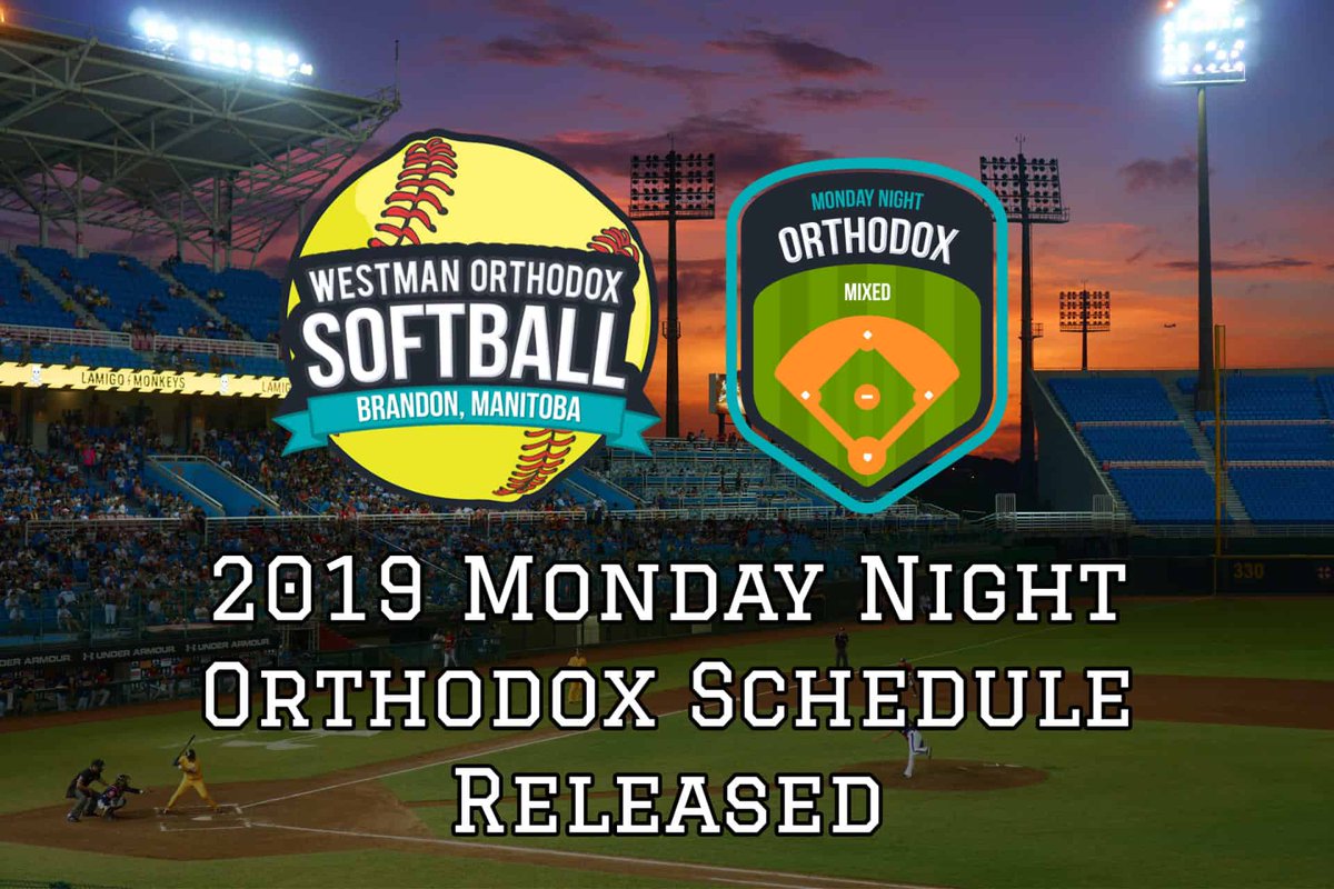 WestmanOrthodox's tweet photo. 2019 Monday Night Orthodox Softball Schedule Release

Check out the post on our website: https://t.co/nSLWUUcNBd https://t.co/aD0bEvNXHf