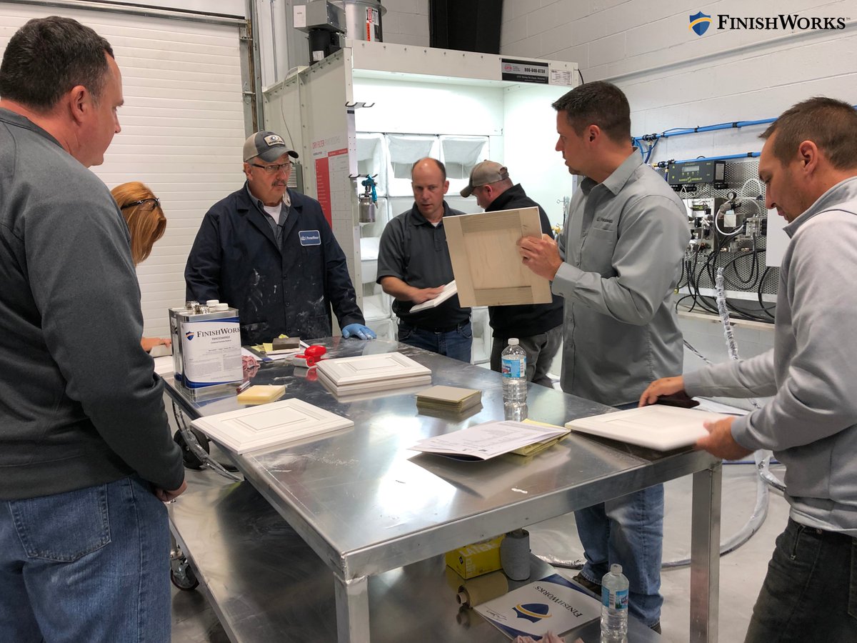 FinishWorksLLC's tweet image. A successful group training session in the #FinishWorks #ApplicationsLab is in the books! #FinishWorks pairs the best wood coatings with the best equipment for wood coatings. A big thanks to our partners at #SamesKremlin and #GlobalFinishingSolutions.