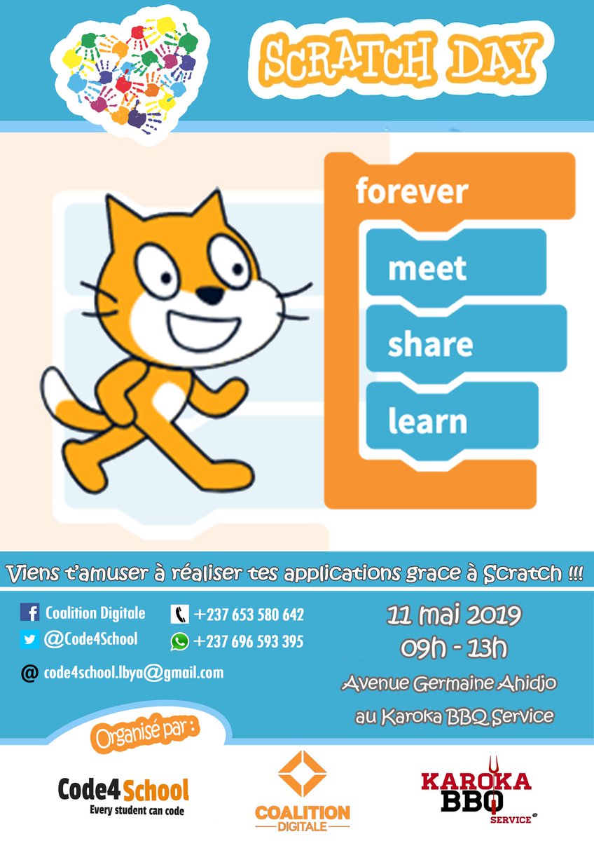 Here we are!!!
Preparing our #scratchday19  by @Code4School, leaded by the @TechCoalition in #Yaounde-#Cameroon!!
Let's all build our youngest's one with #code, with #Scratch 

@scratch, @Scratch2019AFR, @Icyberczar @LightPoka #AGCCI
#ICT @arugege @idajallow1
