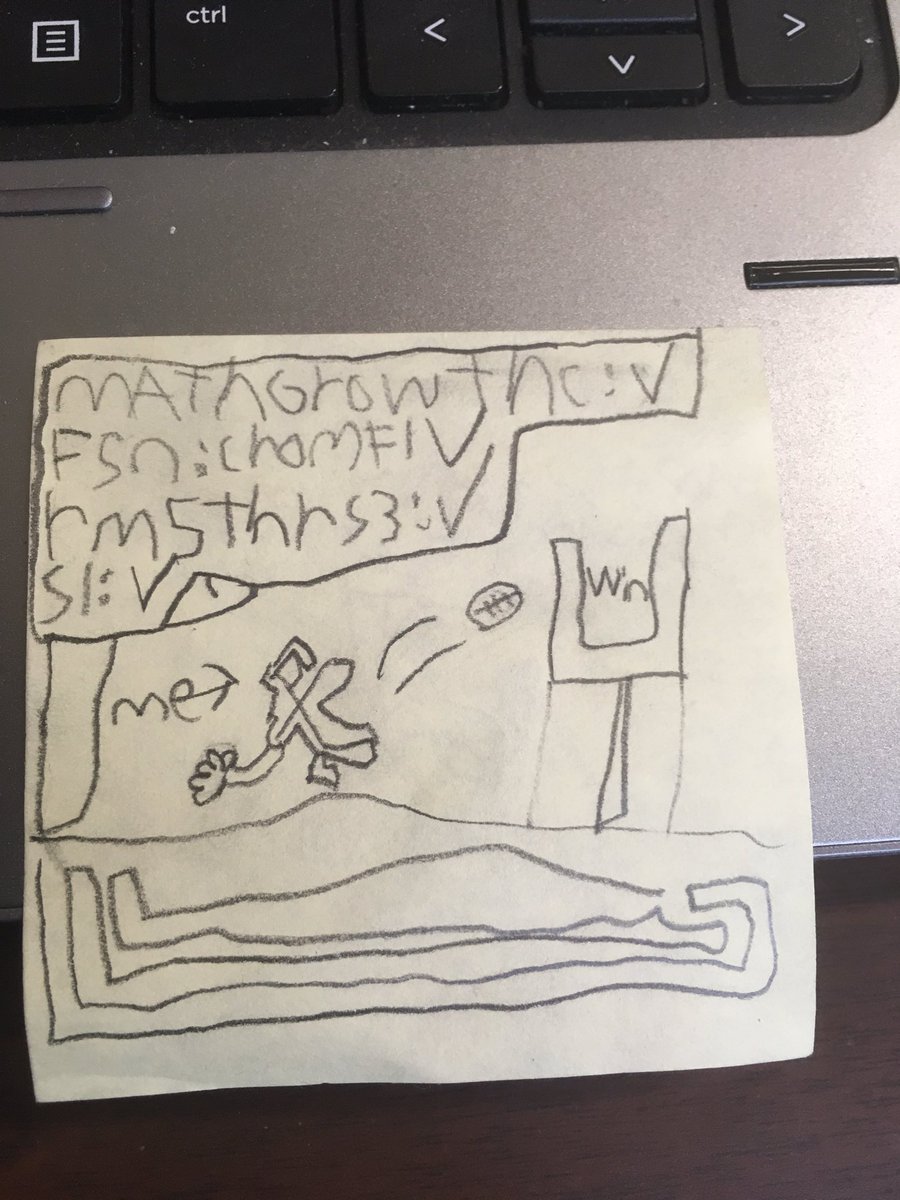 beth_crosby8's tweet photo. One of my students who doesn’t always have life come easy plowed through several assessments today and then drew me this picture of how he felt afterwards....this is my why. I love this kid so! #goalbuster #gcsk12 https://t.co/dzOYeVYK9k