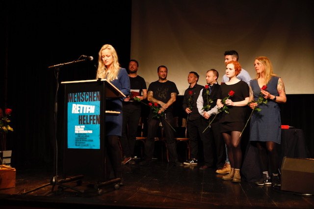iuventa10_en's tweet photo. Tonight, we won the Paul Grüninger Award worth 50,000 Swiss Franks. Our love goes out to all the amazing people in Europe standing in solidarity with refugees and migrants every day. This prize is also yours #DefendSolidarity #iuventa10 https://t.co/CrqScvdppU