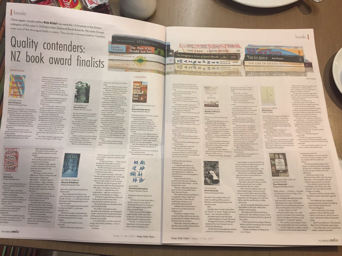 Splendid Acorn Foundation Fiction Prize <a href="/theockhams/">Ockham NZ Book Awards</a> in this morning’s ODT