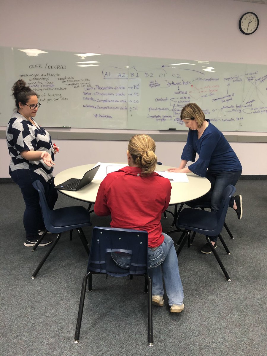 madamec64's tweet photo. CEFR overview and Connections with Globably minded learning with some Elementary FSL teachers. #HPEFSL https://t.co/5vglbkW2Qg