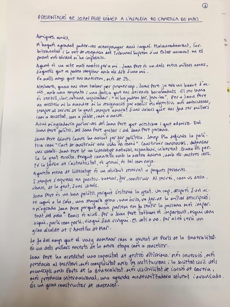 joseprull's tweet photo. .@JPGomezComes és un bon polític que s’estima la gent. Per ell tothom és important, sigui com sigui, parli com parli, vingui d’on vingui. El voti o no. Per això serà un gran alcalde de l’Ametlla de Mar. https://t.co/FAAVrSQfvk
