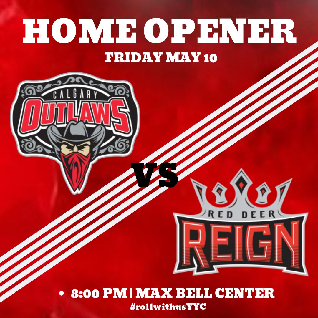 OutlawsCalgary's tweet image. Hey Calgary! Are you ready for the Outlaws’ Home Opener tonight against the Red Deer Reign!? Come out and show your support!! 8:00 PM Max Bell Center! 🤠🏒
#calgaryoutlaws #rollwithusYYC #calgaryroller #rollerhockey #inlinehockey #alberta #albertapro #proleague #reddeerreign