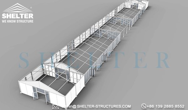 [Warehouse Structure with Partition Walls]  It is the #clearspan #structure specially designed for #industrial and #logistics #workshop, which combines multi-section including processing area, storage area, and loading area together into a warehouse tent. warehousestructure.com