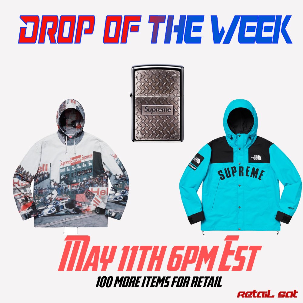 RetailSat's tweet photo. 👉🏼Droplist will be available soon👈🏼
Supreme Grand Prix Parka
Supreme Diamond Plate Zippo
TNF✖️Supreme Arc Logo Mountain Parka
And 100+ items dropping at retail price on Saturday
🎁 Special gifts in random orders🎁
🍿Giveaway🍿 Like &amp; RT
One winner will get free sticker pack https://t.co/9nv7pObqFG