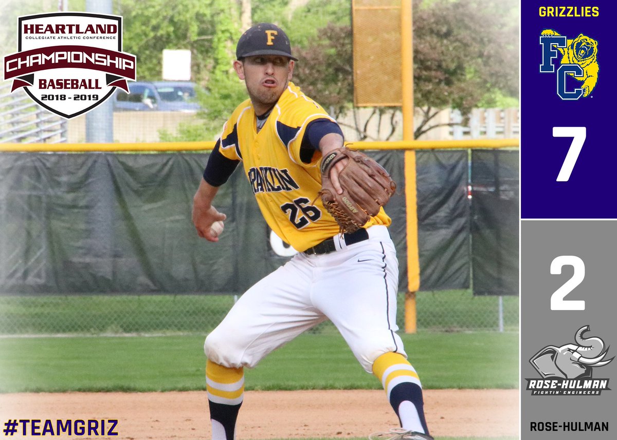 FCGrizAthletics's tweet photo. BB | #TEAMGRIZ wins! Aaron Leming strikes out seven and goes the distance, sending @FCGrizBaseball into a championship-clinching game tomorrow with a 7-2 win! #d3b https://t.co/7kgnPMdFcE