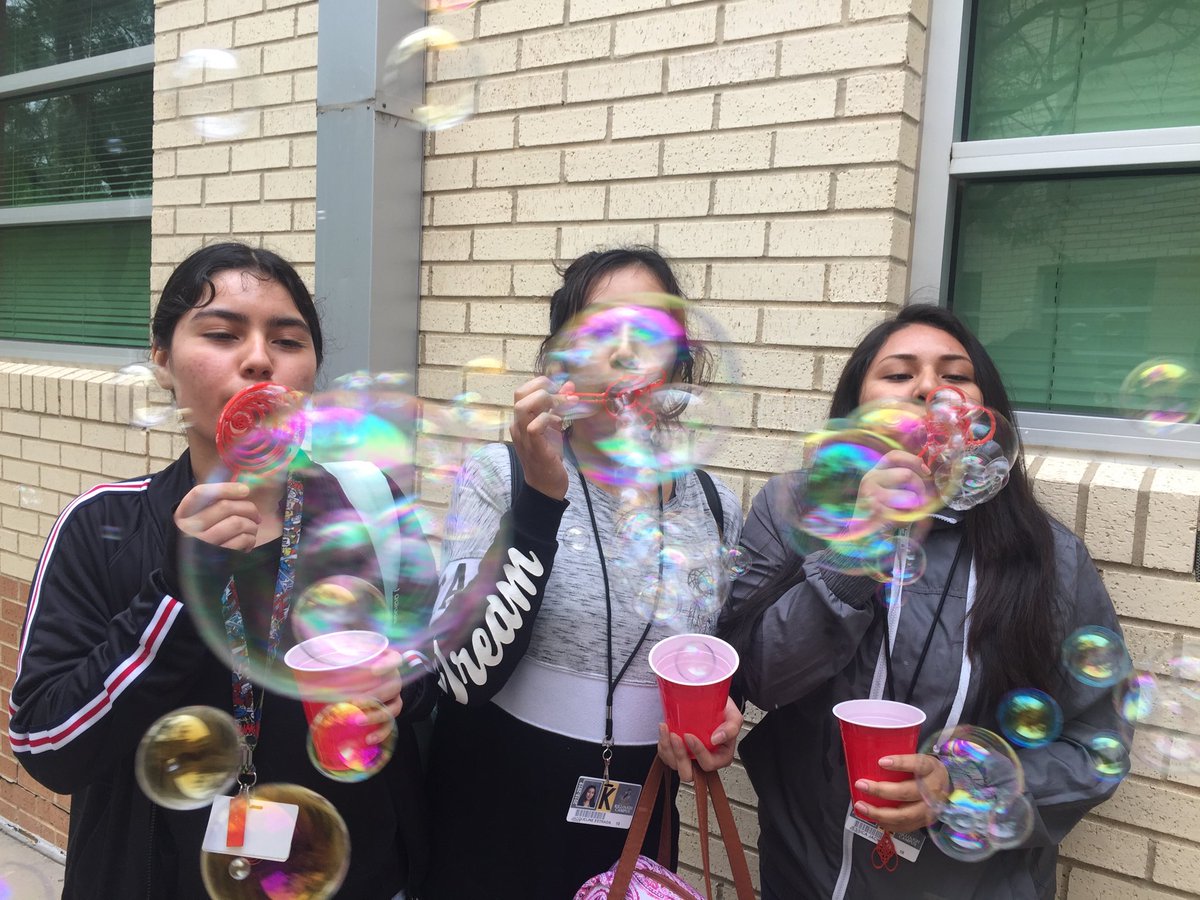MrsPollyGES's tweet photo. My ESL Geometry designed bubble wands on ⁦@Desmos⁩ using circle formulas, 3D printed them, and finally got to test them out today! Total success! #todayatLHSK https://t.co/VuKIg2Pg03