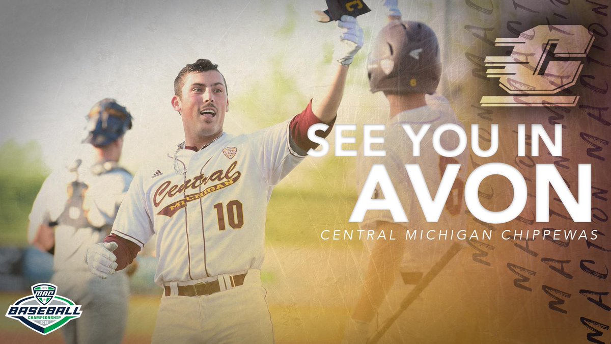 MACSports's tweet photo. Mount Pleasant ➡️ Avon

@CMUBaseball (37-12, 17-5 MAC) has clinched a spot in the upcoming MAC Baseball Championship! 

#FireUpChips | #MACtion ⚾️ https://t.co/ylTyEqyCF8
