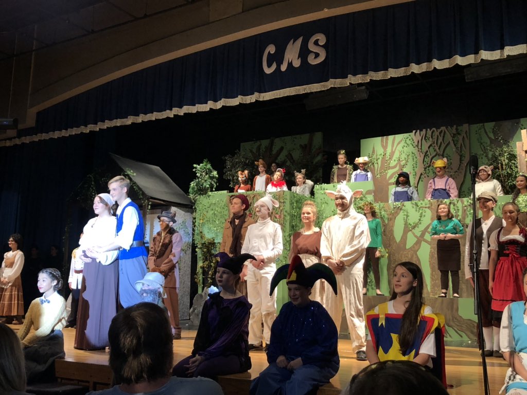 drrusselldyer's tweet photo. If you haven’t watched the @RaidersCMS version of Into the Woods, Jr., go on Saturday.  Shows at 1:30 pm and 6:30 pm.  Fantastic production! #gobeyondccs https://t.co/DHw5lEPK0Q