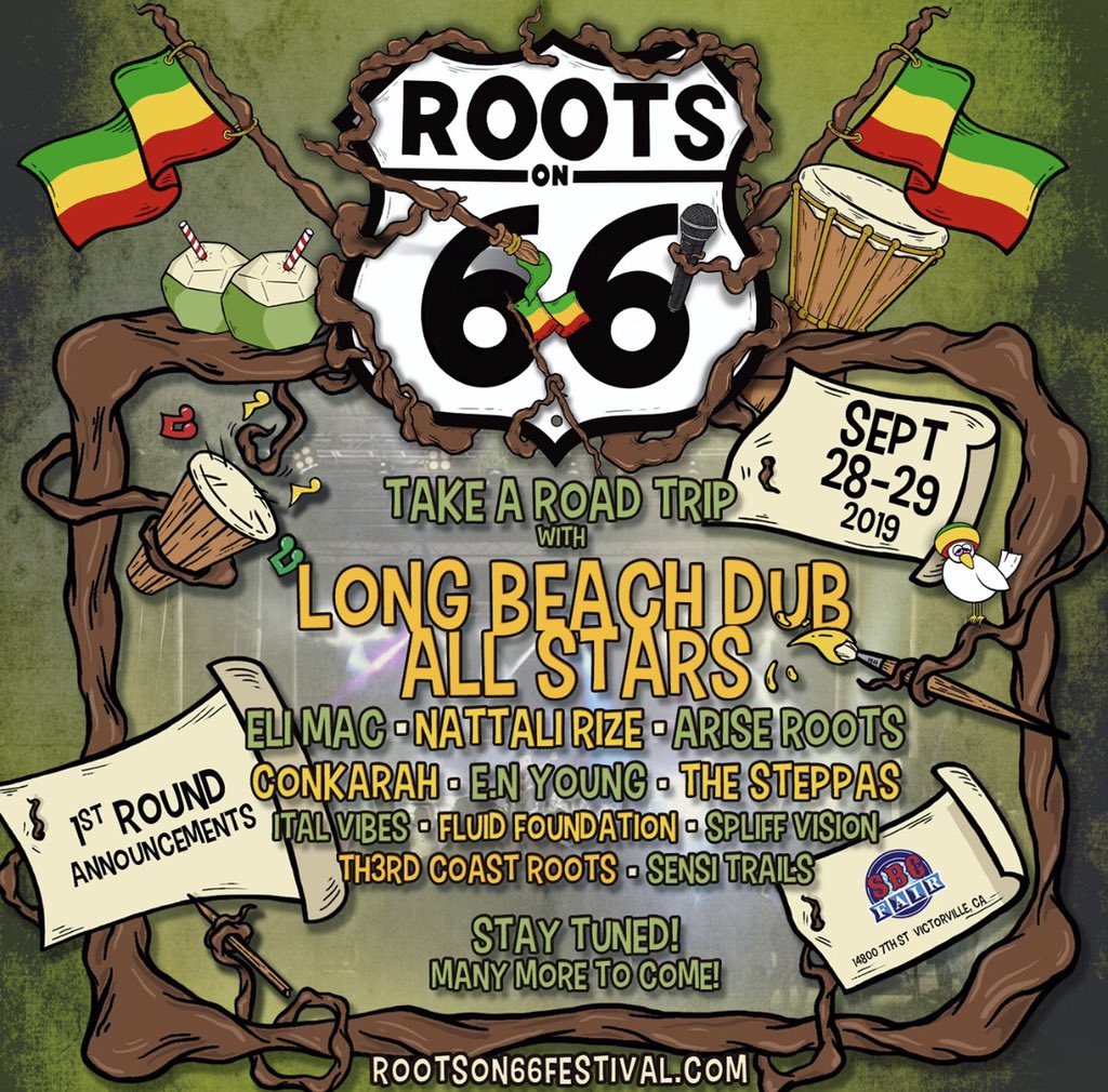 @rootson66festival first round of artists announced! We’re stoked to be back for year ✌️! Get your tickets now at RootsOn66Festival.Com! Stay tuned for more announcements! 🚌🤘 #ItalVibes #RootsOn66Festival
