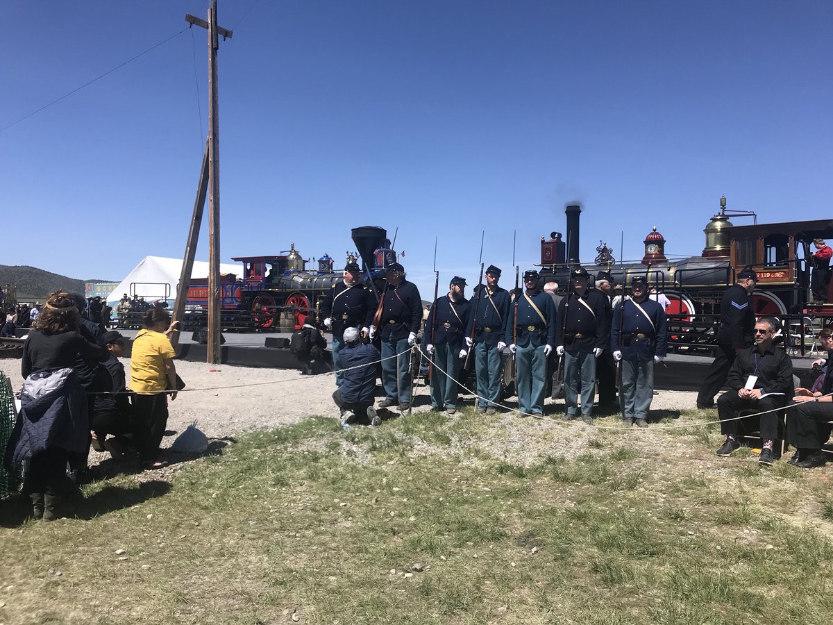 DanMulhall's tweet photo. It was a joy to be at today’s #Spike150 ceremony marking the anniversary of the completion of the Transcontinental Railroad. This was one of the greatest Irish contributions to the making of America. https://t.co/g858ohHK0L