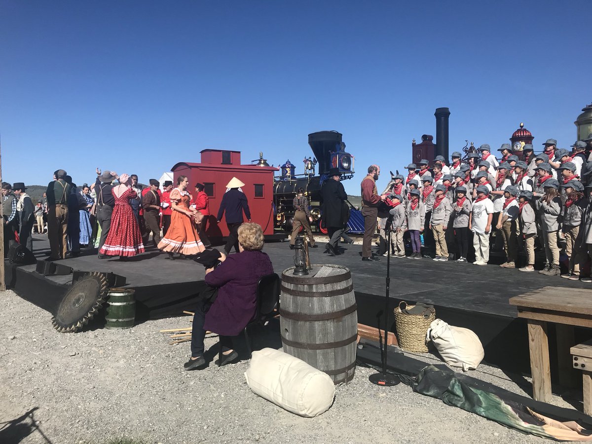 DanMulhall's tweet photo. It was a joy to be at today’s #Spike150 ceremony marking the anniversary of the completion of the Transcontinental Railroad. This was one of the greatest Irish contributions to the making of America. https://t.co/g858ohHK0L