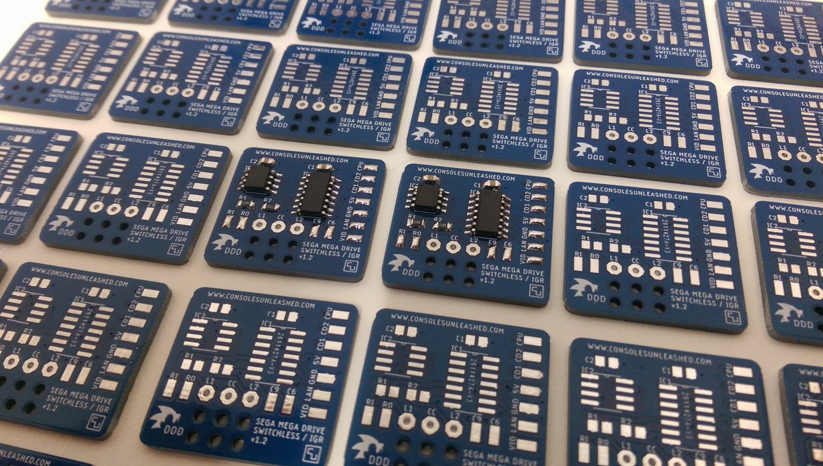 ConsoleMods's tweet image. #Sega #MegaDrive #Switchless Region and In-Game-Reset mod board. Full install kits and #OSHPark files available soon. #RegonFree #60Hz #ConsoleMods #ConsoleModding #OldSchoolGaming #VintageGaming #ClassicGaming #16Bit #SegaMegaDrive #SegaGenesis #SegaMods #RegionMod