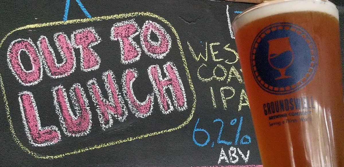 Now on tap in all locations:
Out to Lunch IPA (6.2%)
A smooth, easy drinking, West Coast style IPA.  Bursting with flavors of citrus, apricot and pine, with bready malt undertones. #sdbeer #grantville #santee #chulavista