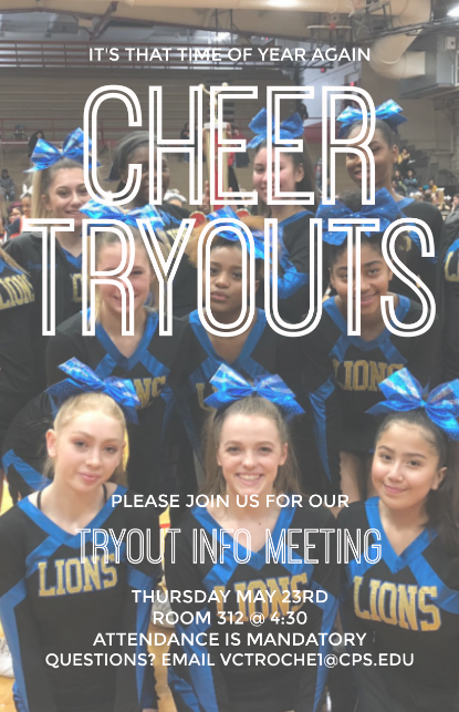 LPLionsCheer's tweet photo. Interested in joining the City Champs? Come to our tryout meeting on Thursday May 23rd (Incoming freshman are welcome to attend) https://t.co/mMo6zU63BL