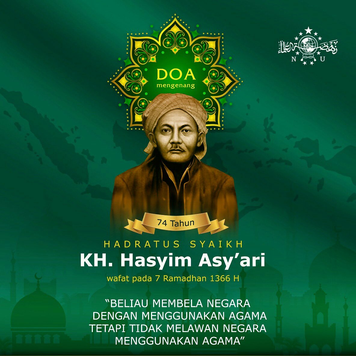 Netizen_NUjatim's tweet photo. Hadratussyaikh Hasyim Asy'ari berwasiat agar tdk dilakukan peringatan haul utk mengenang hari wafatnya. Hal itu dilakukan semata-mata karena tdk ingin membuat repot banyak orang, bukan karena beliau mengharamkan haul.

Mari kita kirim doa terbaik teruntuk beliau. #Hadratussyaikh https://t.co/qcv4mg9UZk