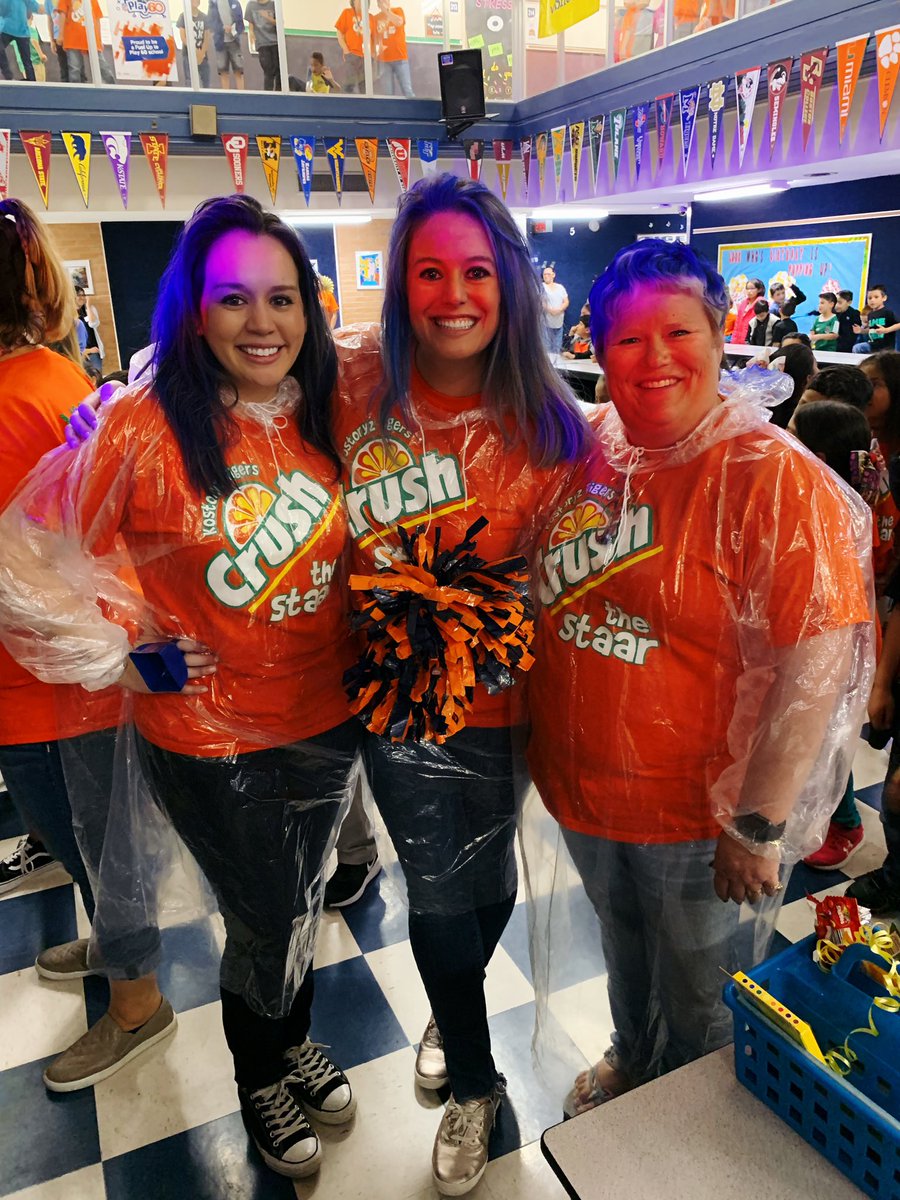 KelsieMorris12's tweet photo. When your students and staff have worked extremely hard and you have the best team around you dye your hair blue, bring in an Amazing DJ @IamEricRamirez and have the most FUN STAAR Pep Rally ever! Kostoryz Tigers are STAAR ready! #CCISDProud #kostoryztigerpride 🐯💙 https://t.co/qKS8iAF5dV