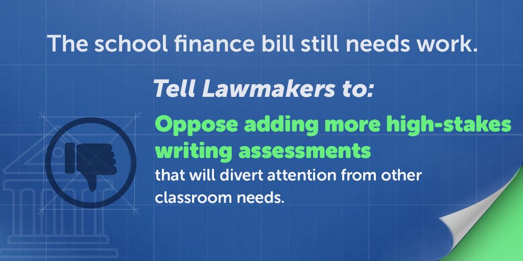 TAMSATX's tweet photo. The proposed writing assessments in #HB3 are not federally required.  #txlege #txed https://t.co/dOpEqxaRDT
