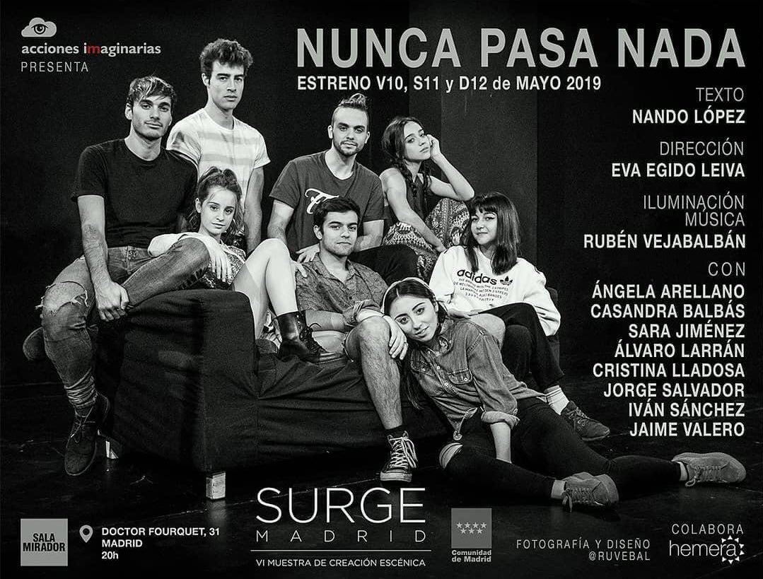 62JFS's tweet photo. #NuncaPasaNada es otra gran mirada de @Nando_J a la juventud. 8  actores que nos transportan al momento del incierto futuro, las decisiones y los planes que no están claros, sentimientos confrontados... atravesar la puerta que, sin saber a dónde va, marcará nuestra vida. Genial https://t.co/vK6srKT99X