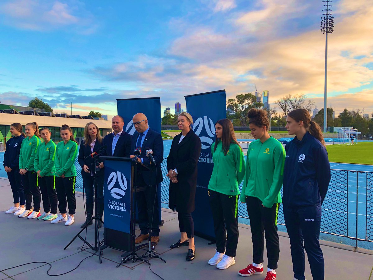 Beautiful morning in Melbourne with <a href="/JoshFrydenberg/">Josh Frydenberg</a> and <a href="/KateAshmor/">Kate Ashmor</a>  to announce $15m for a high performance centre for <a href="/TheMatildas/">CommBank Matildas</a>. This is not only an important investment in the most popular sport in Australia but also for the future of women’s sport in our country!
