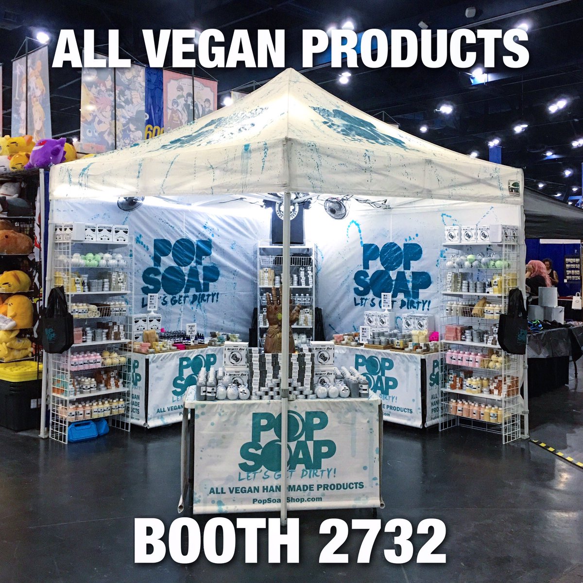 popsoapshop's tweet photo. @popsoapshop BOOTH 2732THIS WEEKEND AT @Comicpalooza stop by and Get Dirty! With us! POP SOAP BOOTH 2732! #vegan #vegansoap #veganlife #handmade #houstonsoap #popsoap #popsoapshop #houstoncomicpalooza #veganbeauty #noanimalsharmed #comiccon #comicpalooza #comicpalooza2019 https://t.co/2bWw0nrZlK