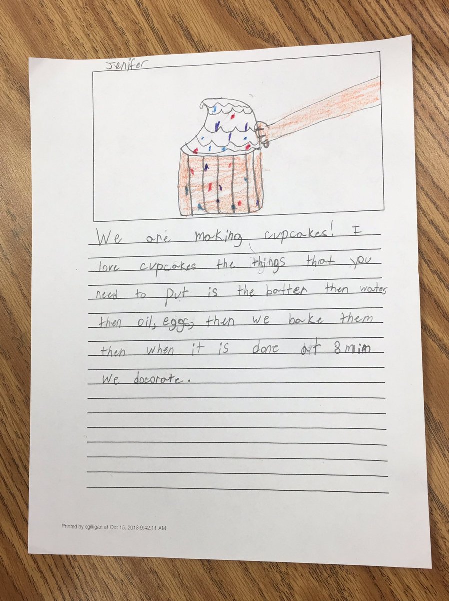 Read2UsGators's tweet image. What better way to celebrate a Friday...Yummy Cupcake STEAM!
Second Grade Scholars cooked up delicious treats as they learned how liquid changes to solid during the baking process.  🎂
#teamworkSTEAMwork🐊💙💛
#letswriteaboutit✏️🖍