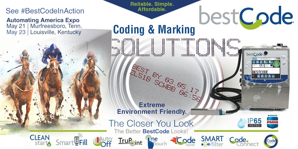 bestcodecoding's tweet image. Join #BestCode & See #BestCodeInAction at Automating America 🇺🇲 Expo—May 21 Murfreesboro TN & May 23 Louisville KY—Experience the latest coding / marking technology & attend educational seminars for FREE! #datecoder #markingandcoding #foodindustry #cij ow.ly/QetD50u74Wq