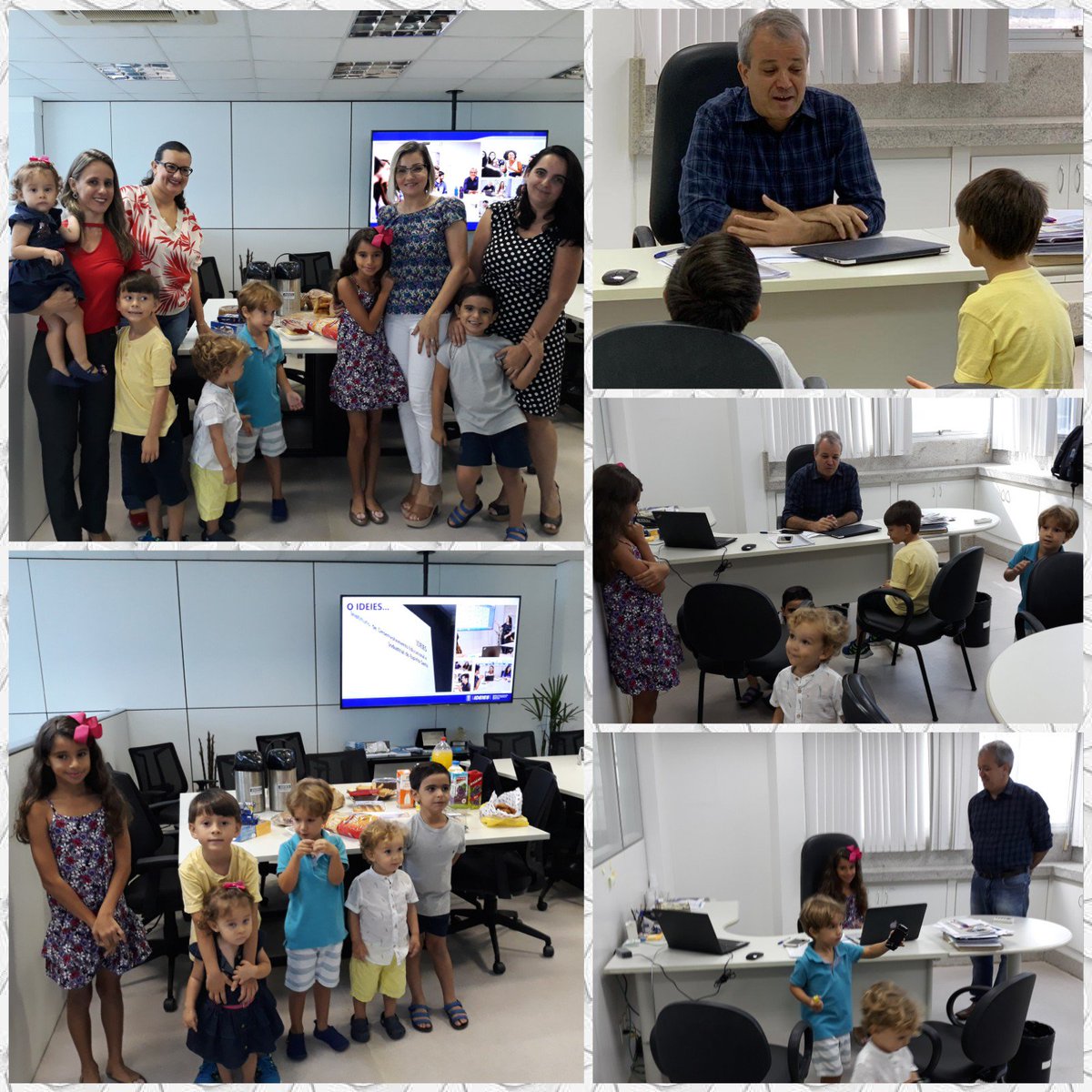Observ_Findes's tweet photo. O #TimeIdeies recebeu a visita dos herdeiros das mamães do #Ideies em um café da manhã especial. Além de matar a curiosidade dos pequenos, a intenção de promover a interação entre as famílias trouxe alegria ao escritório. O #TimeIdeies deseja um feliz domingo à todas as mamães. https://t.co/B3zUI1Ui8g
