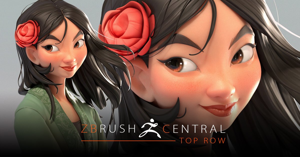 maxonzbrush's tweet image. Mulan - Top Row for this rendition of the Disney character by ZBrushCentral member Vincent McCrindle. Concept by Loish #ZBrush zbru.sh/34e