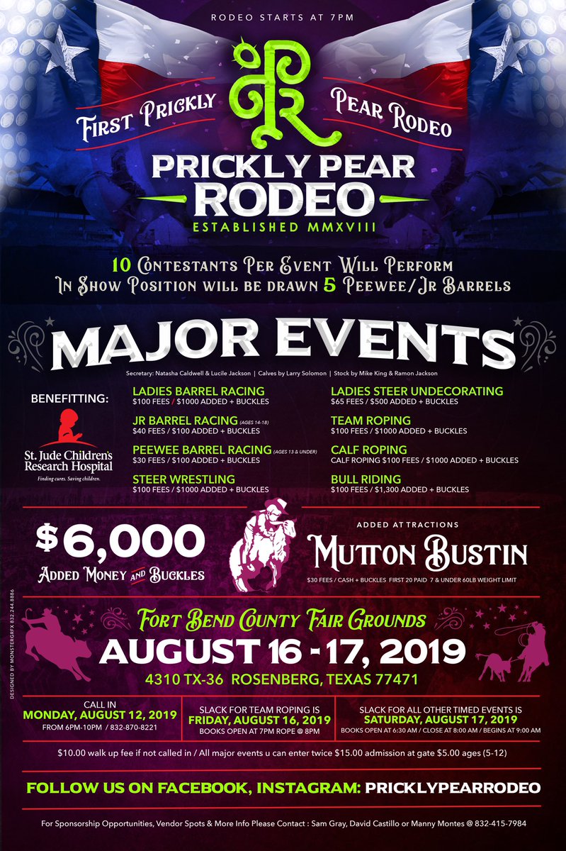 SamBoDee3's tweet image. This rodeo will be one for the books for sure! Proceeds from this event will be benefiting    “St. Jude Children’s Research Hospital”. Please take the time to overlook the flyer and mark your calendar,   so that you and your family can be apart of this great cause. 

L