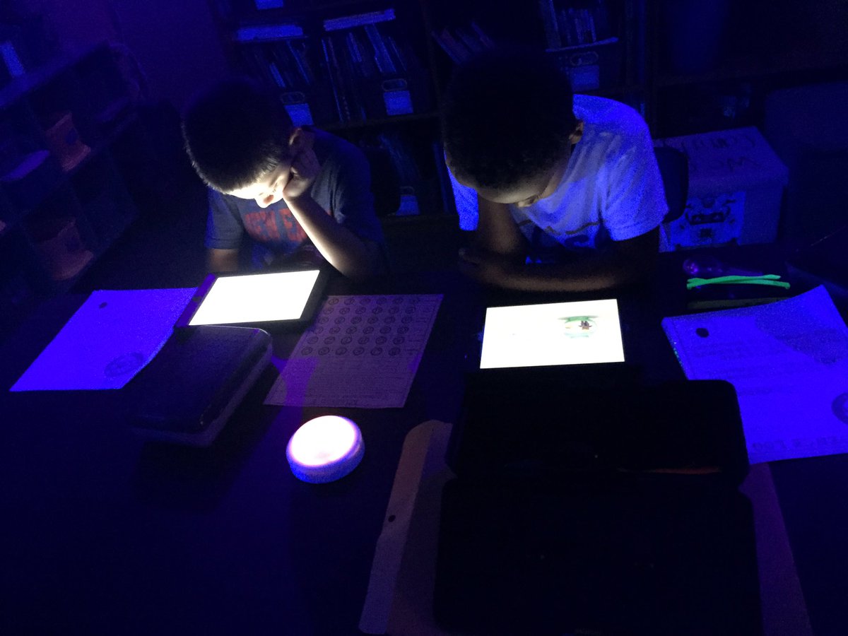 heatherjsmyth's tweet photo. @OsceolaElem 2nd Grade were highly engaged as they solved ELA and Math missions as secret agents - answers detected under the black lights! Thank you @meredithg17 @clc1820 @MrsMashaw for the terrific room transformations and the level of rigor 👏 #AwesomeOsceola #WildCardChat https://t.co/8wD43BNKtW
