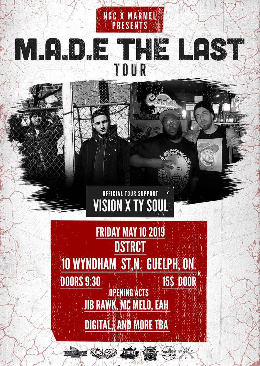 Who's ready for tonight #Guelph?! Marmel Ent. presents M.A.D.E the Last Tour #live on our #stage!

#liveshow #livemusic #hiphop #hiphopshow @downtownguelph #the1andonly #DSTRCT #10Wyndham #dothingsdifferent(ly)