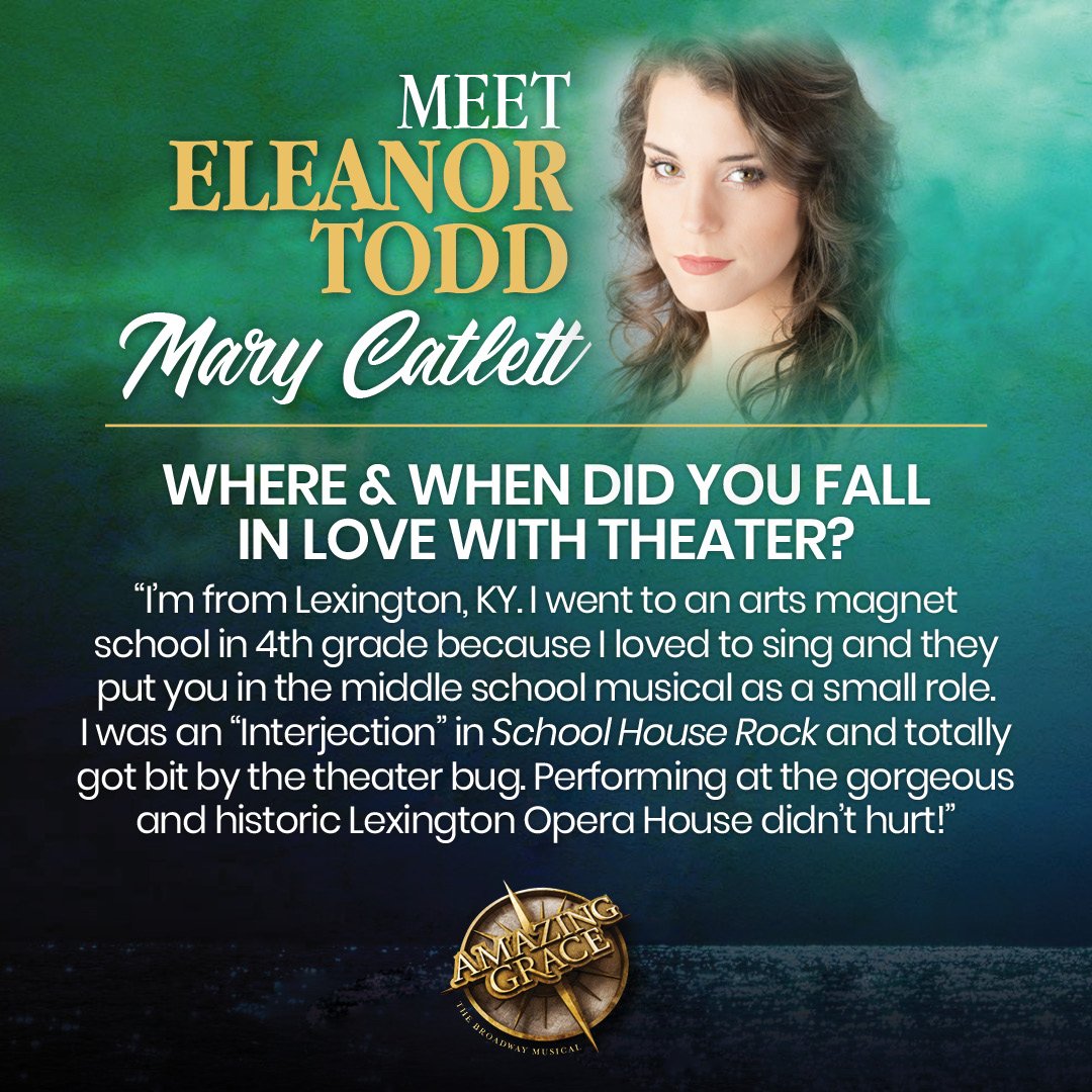 agmusical's tweet photo. Meet Eleanor Todd...now playing "Mary Catlett"! Grab your tickets now to come see Eleanor and company perform in the inspiring new musical, AMAZING GRACE, this weekend @museumofBible in #washingtondc! #amazinggracemusical #broadway #theater #dc #musicals https://t.co/PoIX6iJaoF
