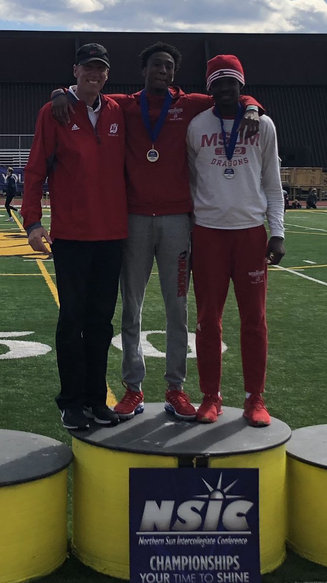 bergstroms's tweet photo. Dragons take first and second in the high jump at the Conference Meet today! Congratulations Chris and Shy!! #raisethebar #NSICODTF https://t.co/eCT3KgK9Qu