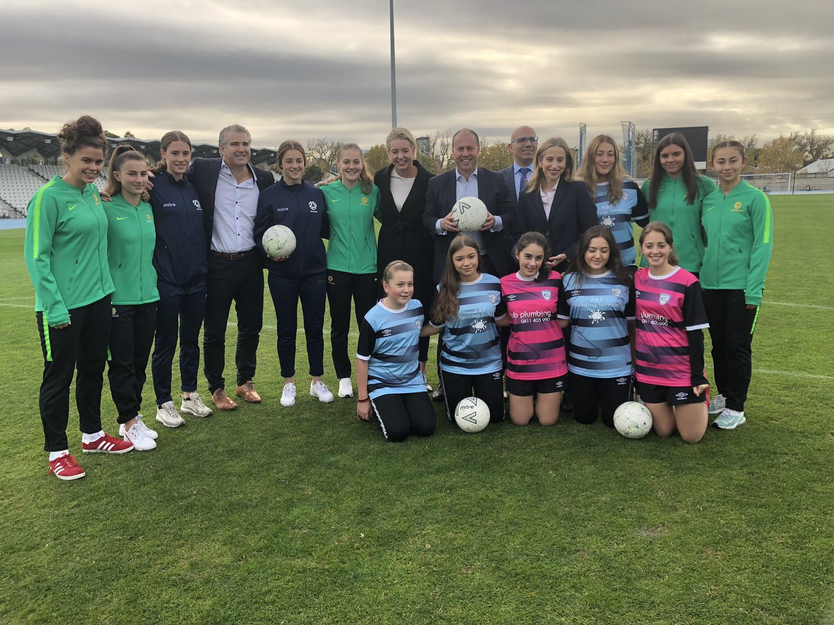 What a day! Thrilled to be at the iconic <a href="/smfc/">South Melbourne FC</a> with <a href="/JoshFrydenberg/">Josh Frydenberg</a> &amp; <a href="/senbmckenzie/">Senator The Hon. Bridget McKenzie</a>  for today’s announcement of $15 Million towards a national home for the <a href="/TheMatildas/">CommBank Matildas</a> here in Victoria. #ausvotes #auspol #ausvotes