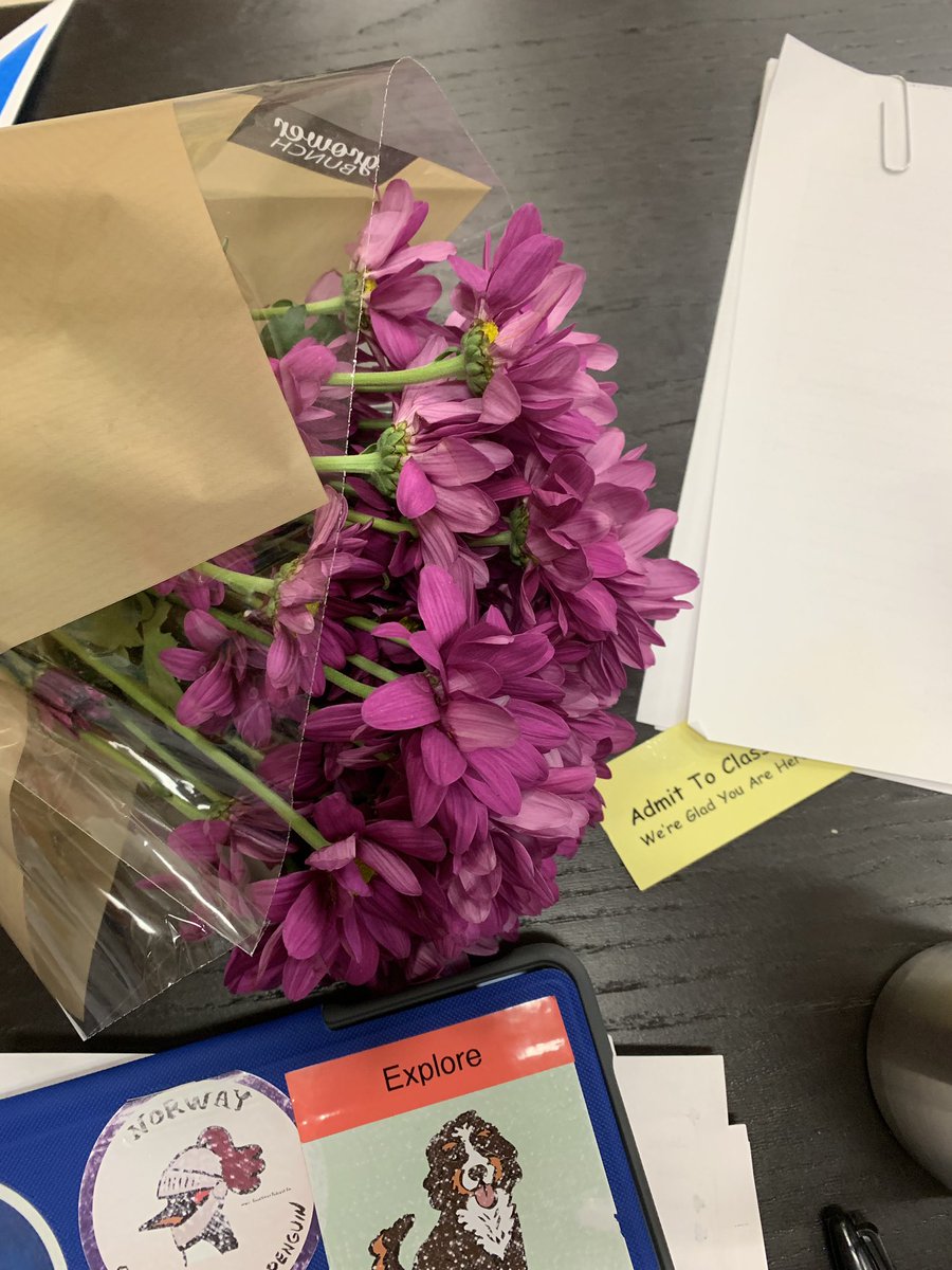 Something pretty to brighten my day! Sweet little bird just grinned from ear to ear as he handed them over. #TeacherAppreciation2019 #fifthgrade #youlikemeyoureallylikeme