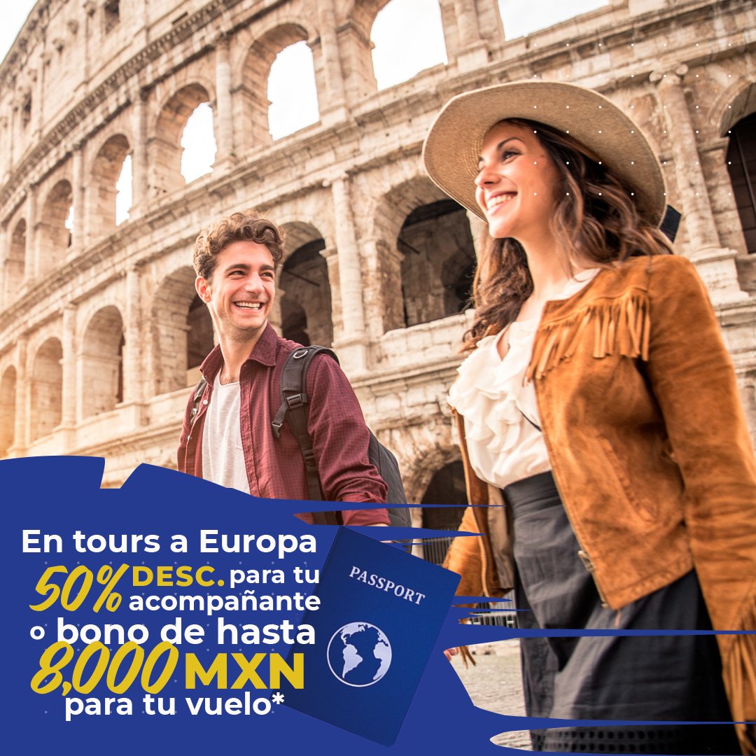 mundo_joven's tweet photo. Buenas noticias para CDMX... Ya estamos presentes Outlet #ViajaYVuela en el WTC!🔥
Compra alguno de estos tours por Europa y recibe 50% de descuento para tu acompañante ó hasta 8,000 MXN para tu vuelo 😱😱✈️
¡Visítanos! Estaremos en el stand E, F y A1 😃 https://t.co/bPa0dxxsR8