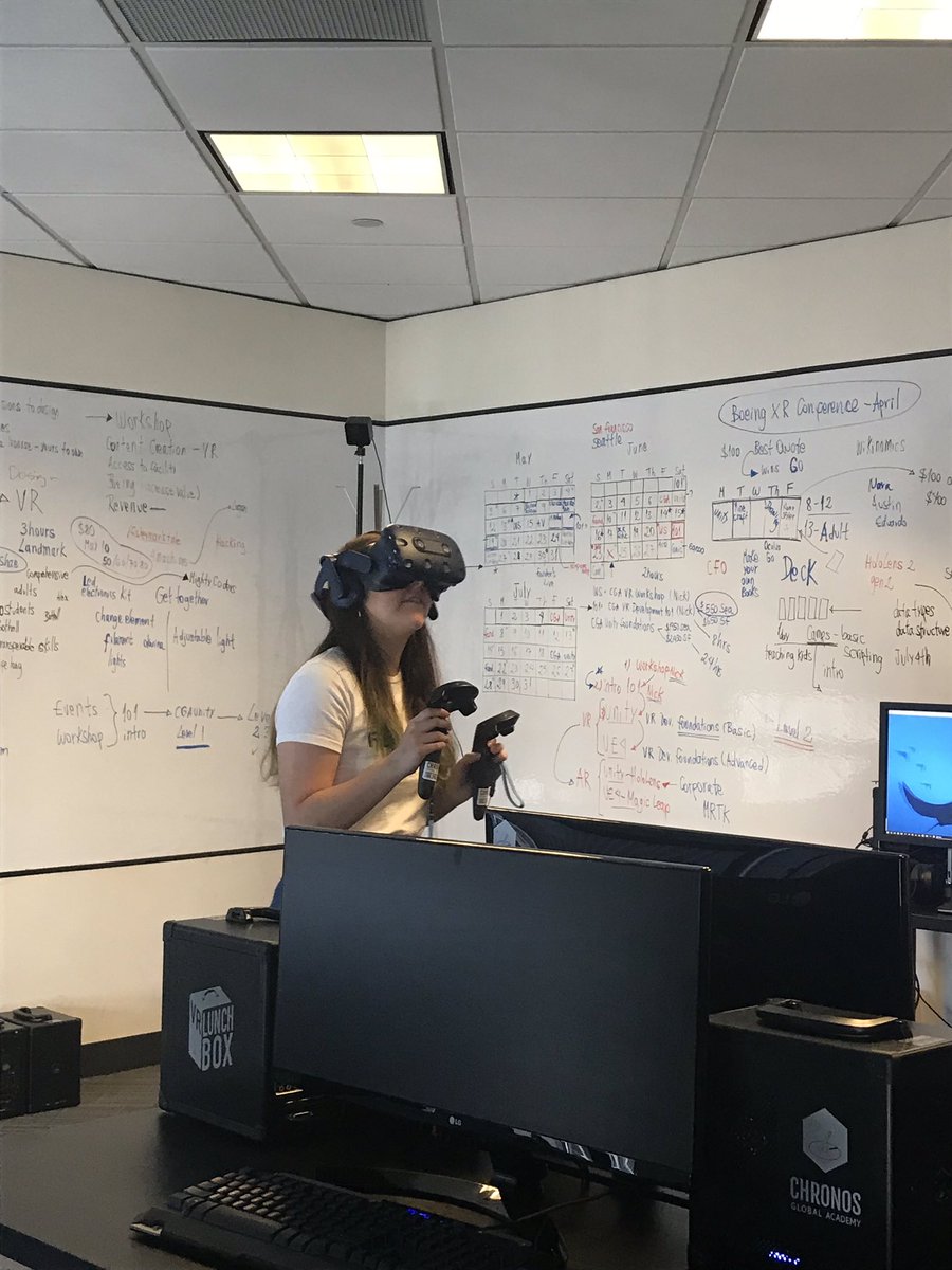 gonzlaur's tweet image. Now thanks to @savvynewb we’re at Chronoa for a VR/AR demo! #wocincomputing @faniaeste @njoying