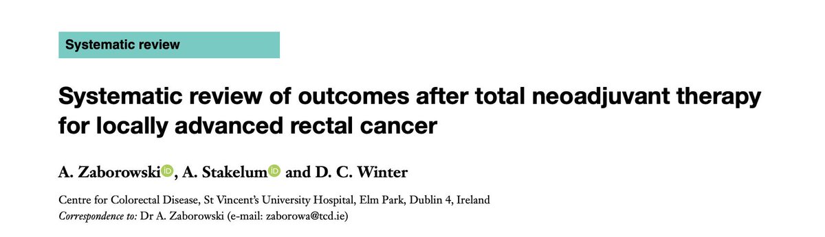debby_keller's tweet photo. Systematic review of outcomes after total neoadjuvant therapy for locally advanced #rectalcancer
@BJSurgery @des_winter 
#colorectalsurgery #colorectalresearch
https://t.co/YbZoqkMc3n https://t.co/to0EHi4rUm