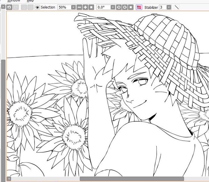 lineart done... never drawing straw hats again 