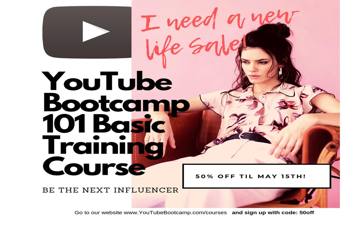 AI_On_Set's tweet image. 50% OFF!
YouTube Bootcamp 101 Basic Training COURSE
73 videos   8 workbooks 3 quizzes  1 planner
til May 15th use Code: 50off  
bit.ly/2IvTfpd

#youtubebootcamp
#youtubetraining
#smallbusinesscourse
#smallbusinessmarketing