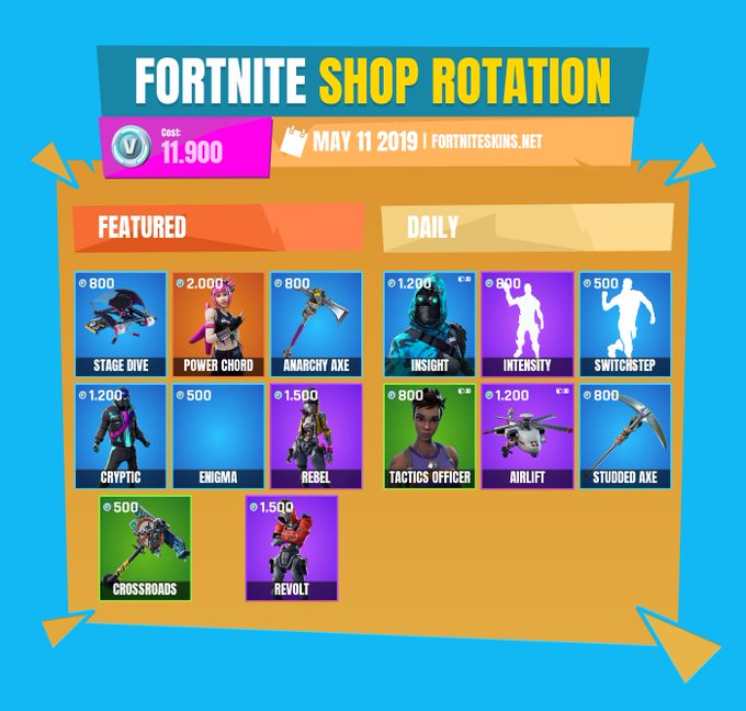 image for the tweet beginning fortnite item shop for may - leaked fortnite shop