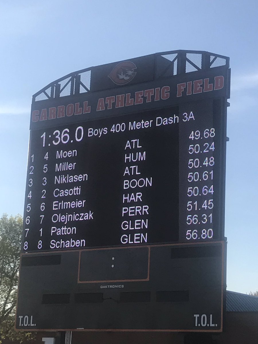 BluejayTrack's tweet image. It was a fast boys 400 at Carroll tonight! @KalebO23 with a big PR!