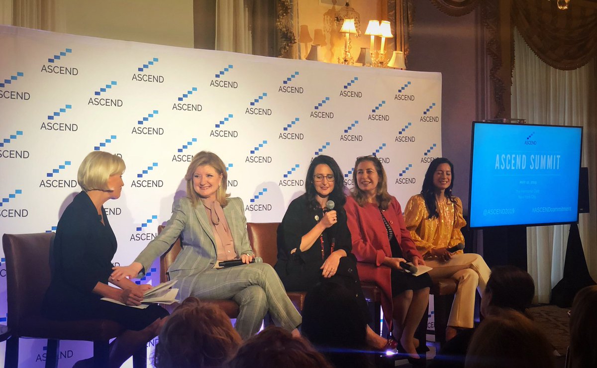 ariannahuff's tweet photo. Great panel moderated by @morningmika, @kirstenallegriw, @sheribronstein, and Ilaria Resta at #ASCEND2019 today. Right now, women make up less than 25% of the c-suite. It's long past time for that to change so we have better decision making and more wisdom in the boardroom. https://t.co/W6Cv83pbrR